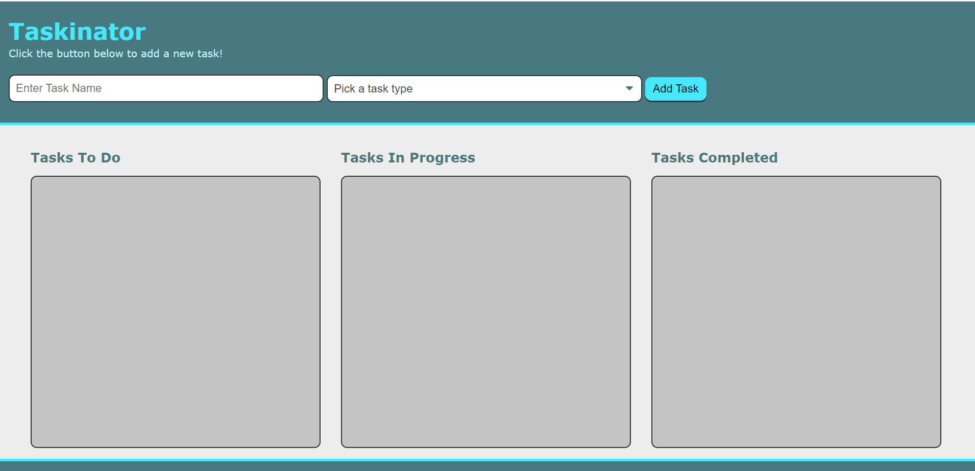 screenshot of a task board